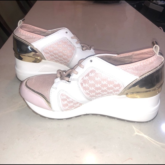 pink wedge trainers